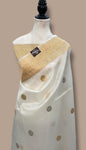 Pure Kora Handloom Banarasi Saree - Sona Roopa Alfi Kadua Booti