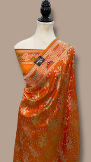 Katan Silk Banarasi Handloom Saree - All over Jaal work With Meenakari - The Handlooms