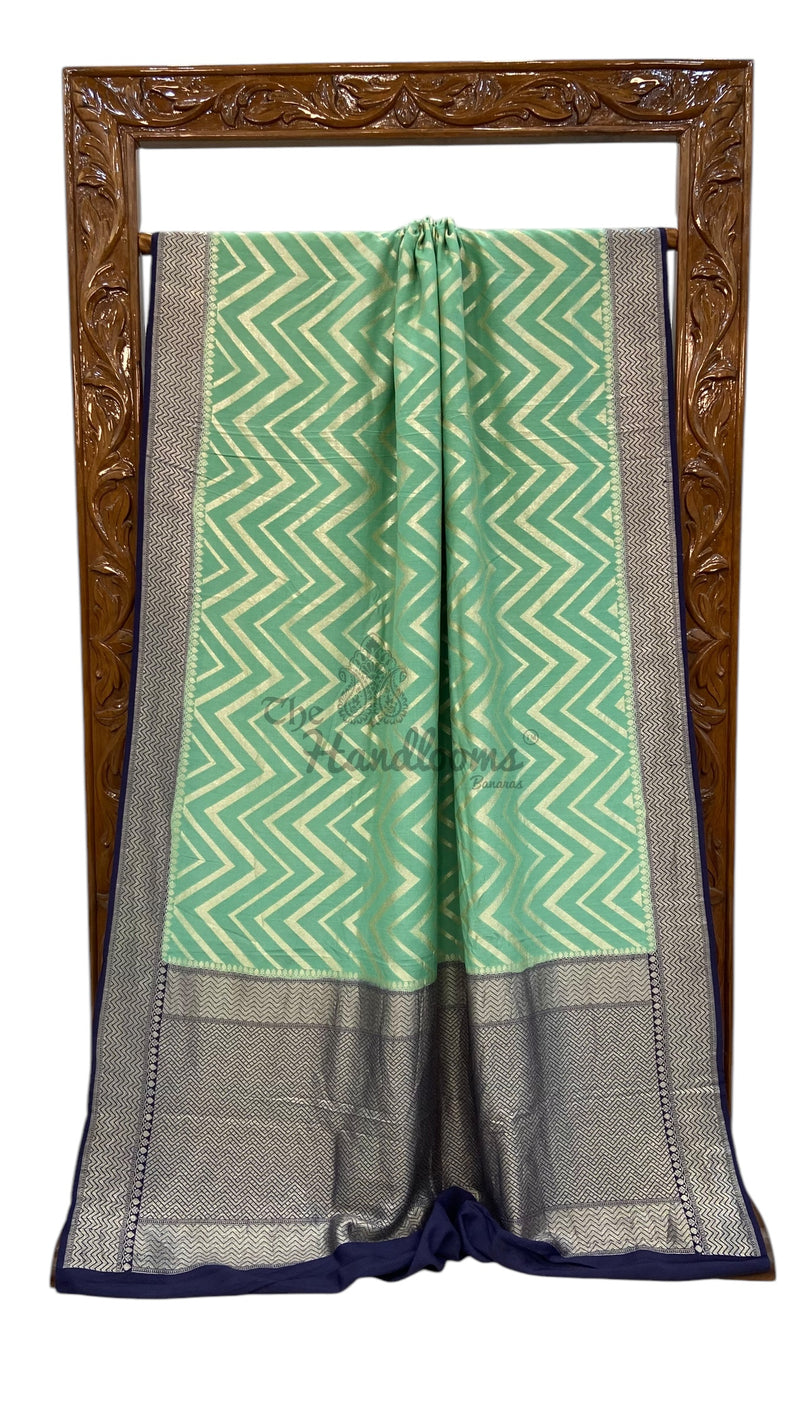 Moonga Georgette Handloom Banarasi Saree - The Handlooms