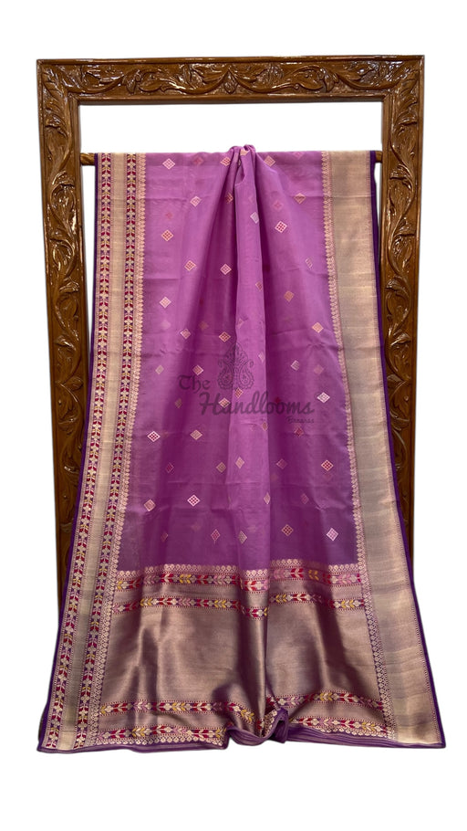 Pure Kora Handloom Banarasi All Over Kadua Motifs Saree - The Handlooms