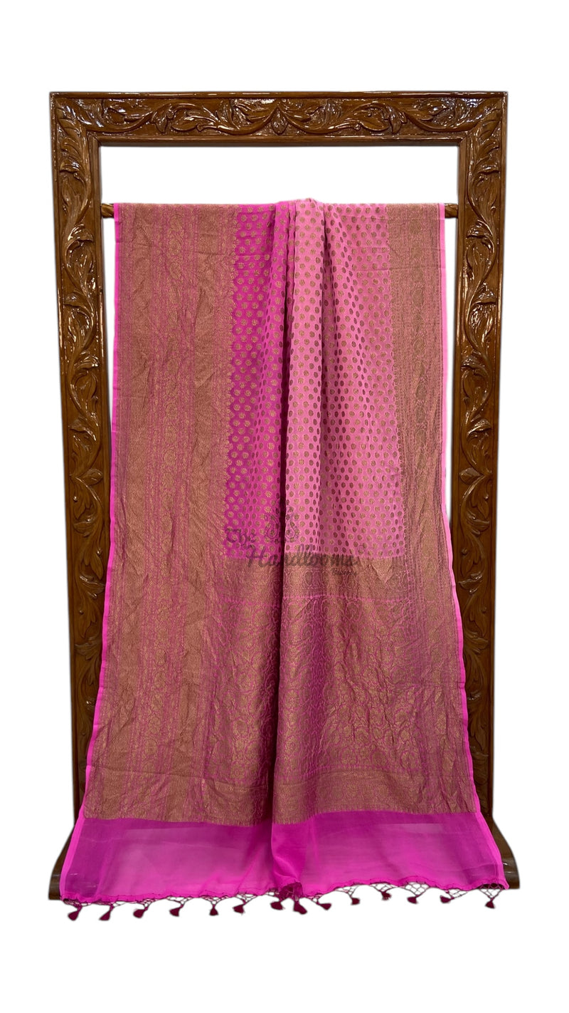 Pure Khaddi Georgette Handloom Banarasi Saree - The Handlooms