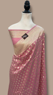 Moonga Georgette Handloom Banarasi Saree - The Handlooms