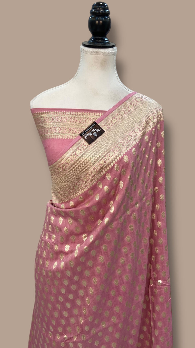 Moonga Georgette Handloom Banarasi Saree - The Handlooms