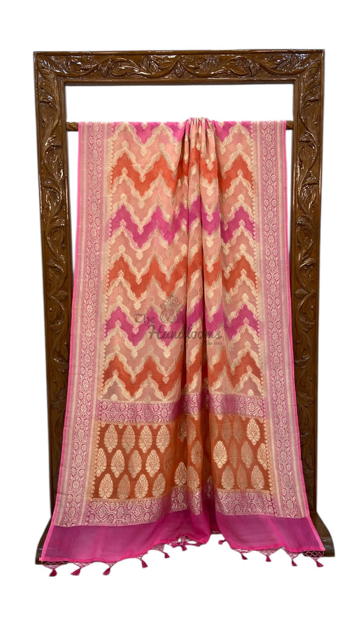Rangkat Khaddi Georgette Handloom Banarasi Saree - The Handlooms