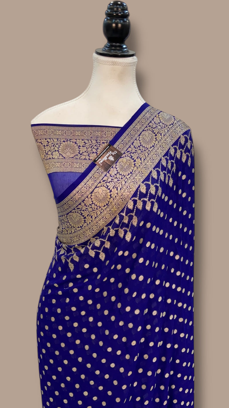 Pure Chiffon Khaddi Banarasi Saree - The Handlooms
