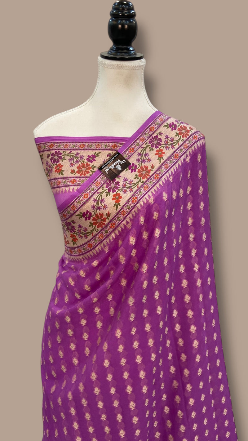 Pure Chiffon Khaddi Banarasi Saree - The Handlooms