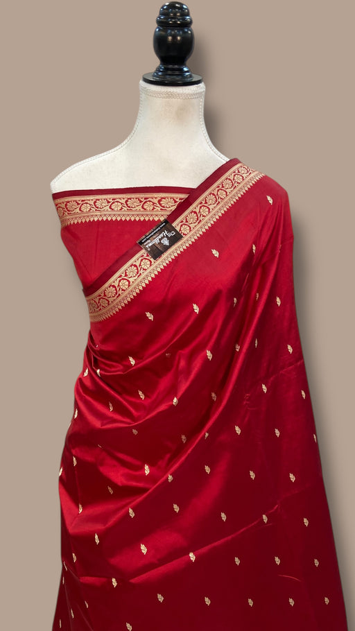 Pure Katan Silk Reshmi Zari Banarasi Handloom Saree - The Handlooms