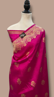 Pure Katan Silk Banarasi Handloom Saree - All over Kadua motifs - The Handlooms