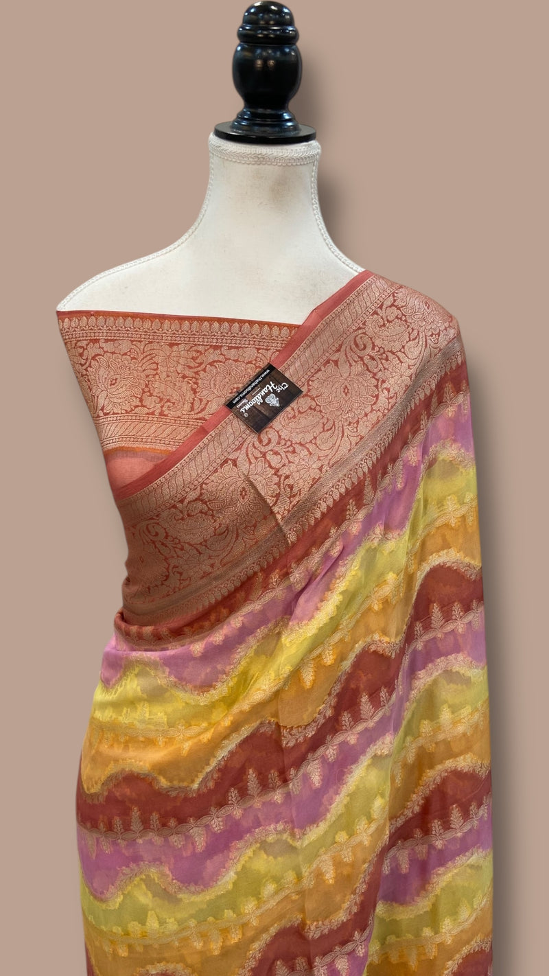 Pure Chiffon Khaddi Banarasi Saree - The Handlooms