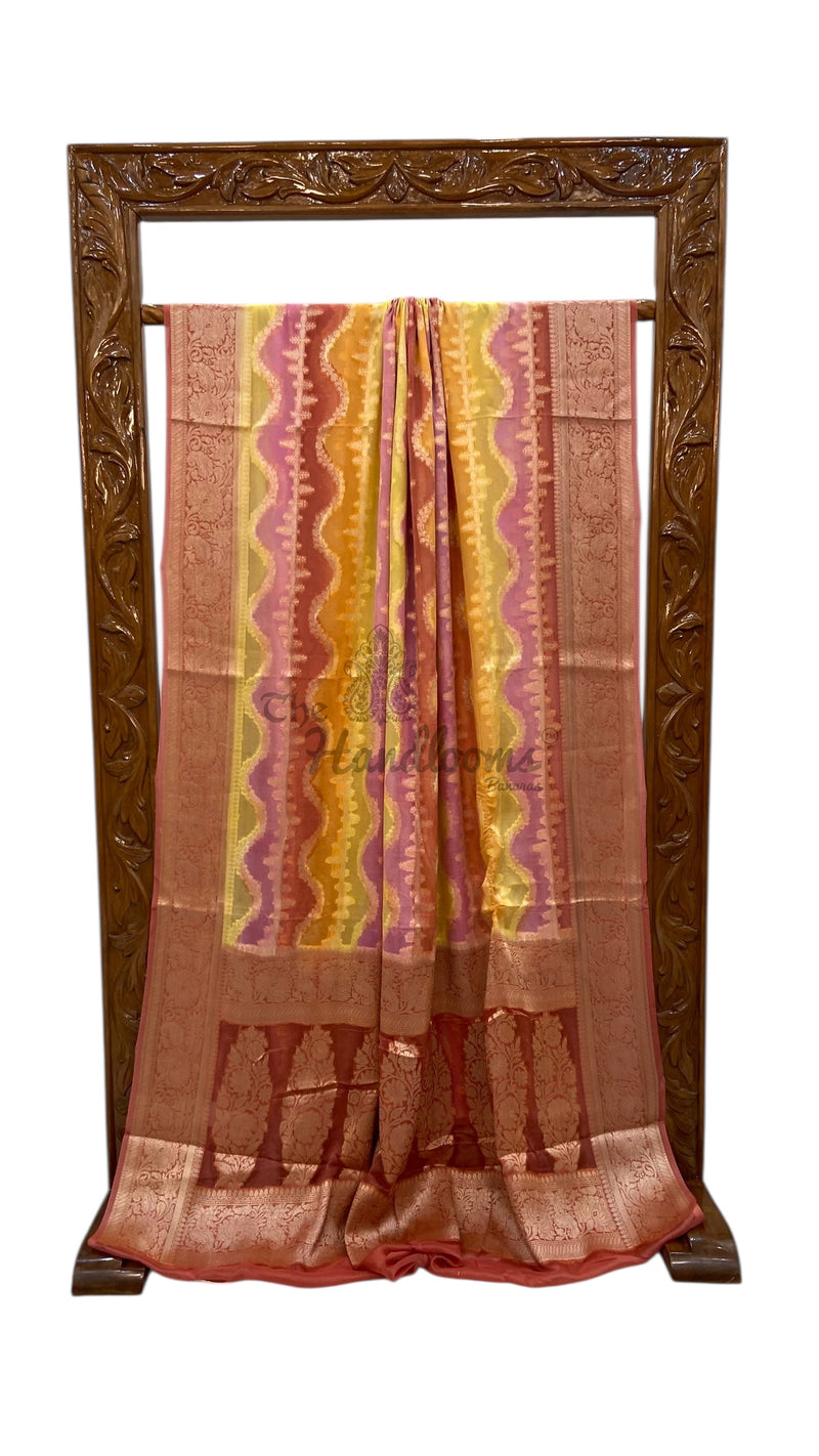 Pure Chiffon Khaddi Banarasi Saree - The Handlooms