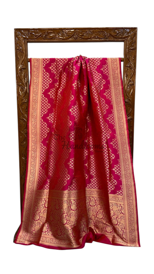 Pure Katan Silk Banarasi Handloom Saree - All over jaal work - The Handlooms