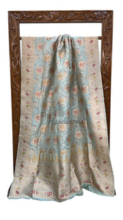 Pure Katan Silk Banarasi Handloom Saree - All over Jaal work With Meenakari - The Handlooms
