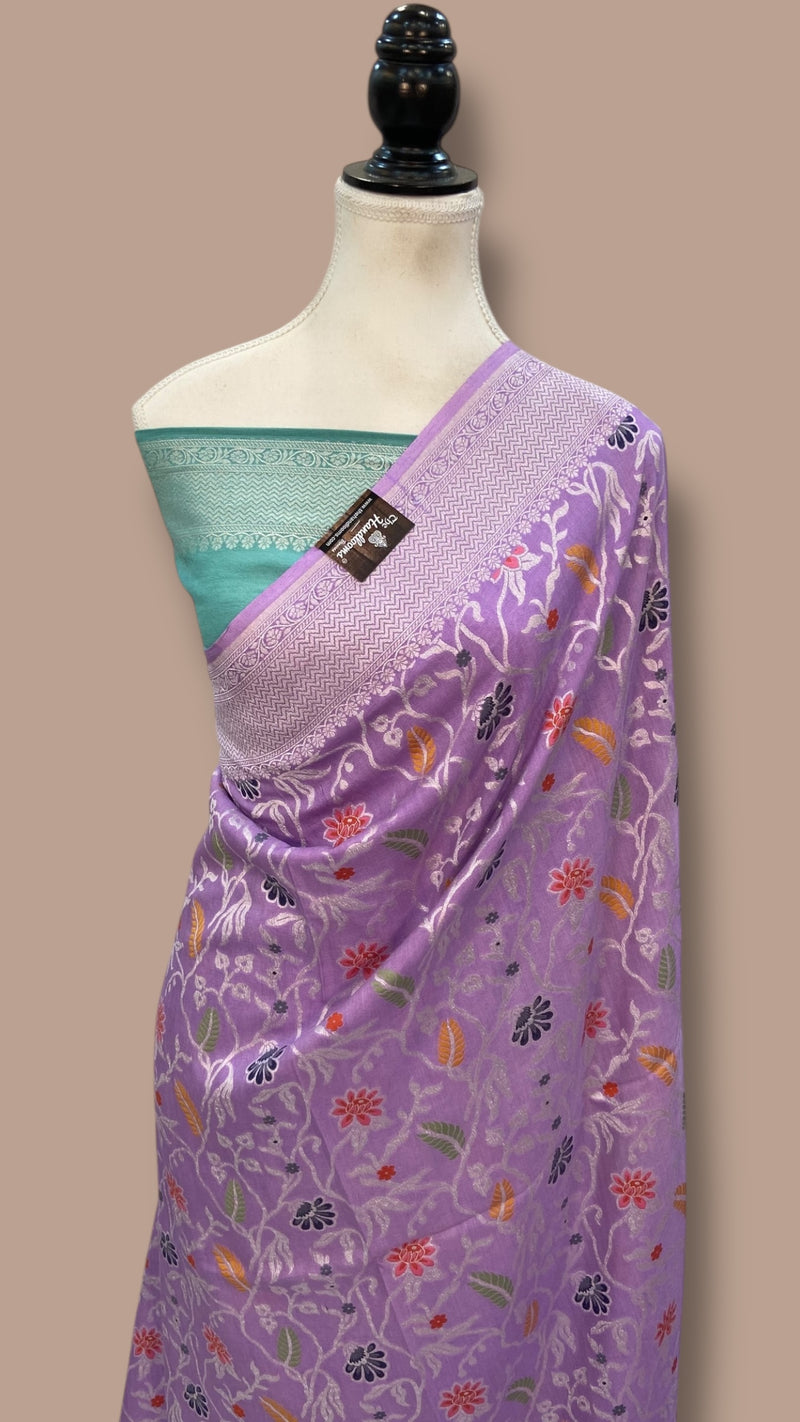 Moonga Georgette Handloom Banarasi Saree - Tilfi - The Handlooms