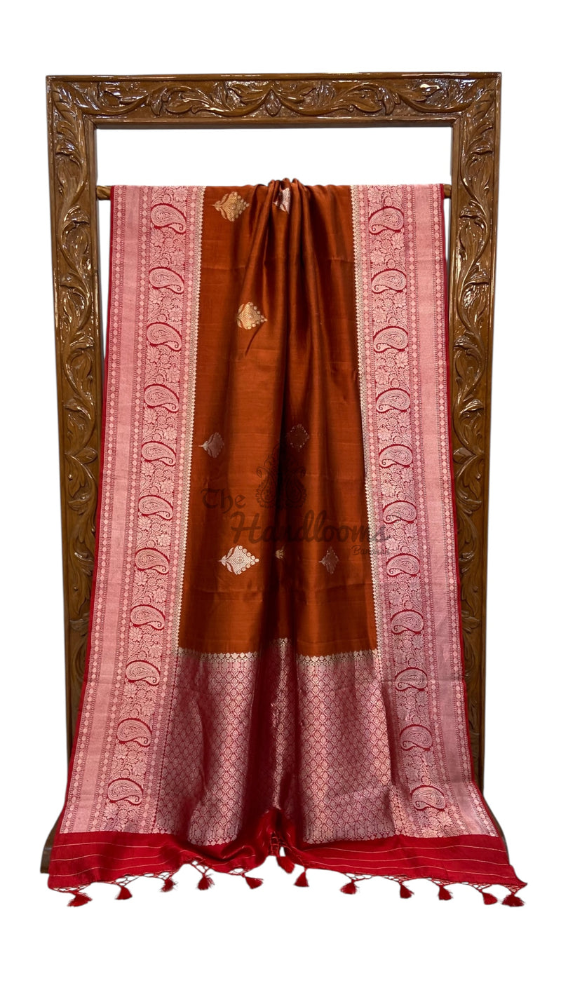 Pure Katan Silk Banarasi Handloom Saree - All over Kadua motifs - The Handlooms