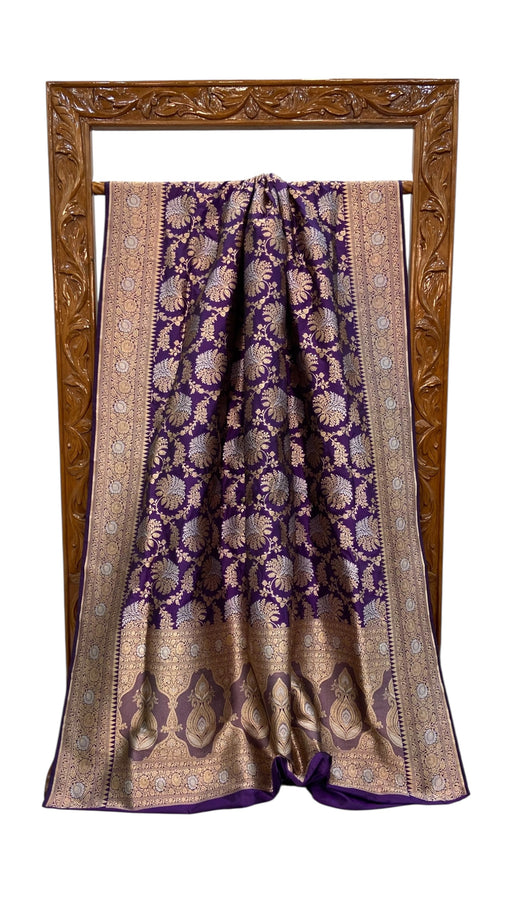 Pure Katan Silk Banarasi Handloom Saree - All Over Sona Roopa Jaal work - The Handlooms