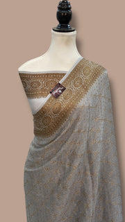 Pure Chiffon Khaddi Banarasi Saree - The Handlooms