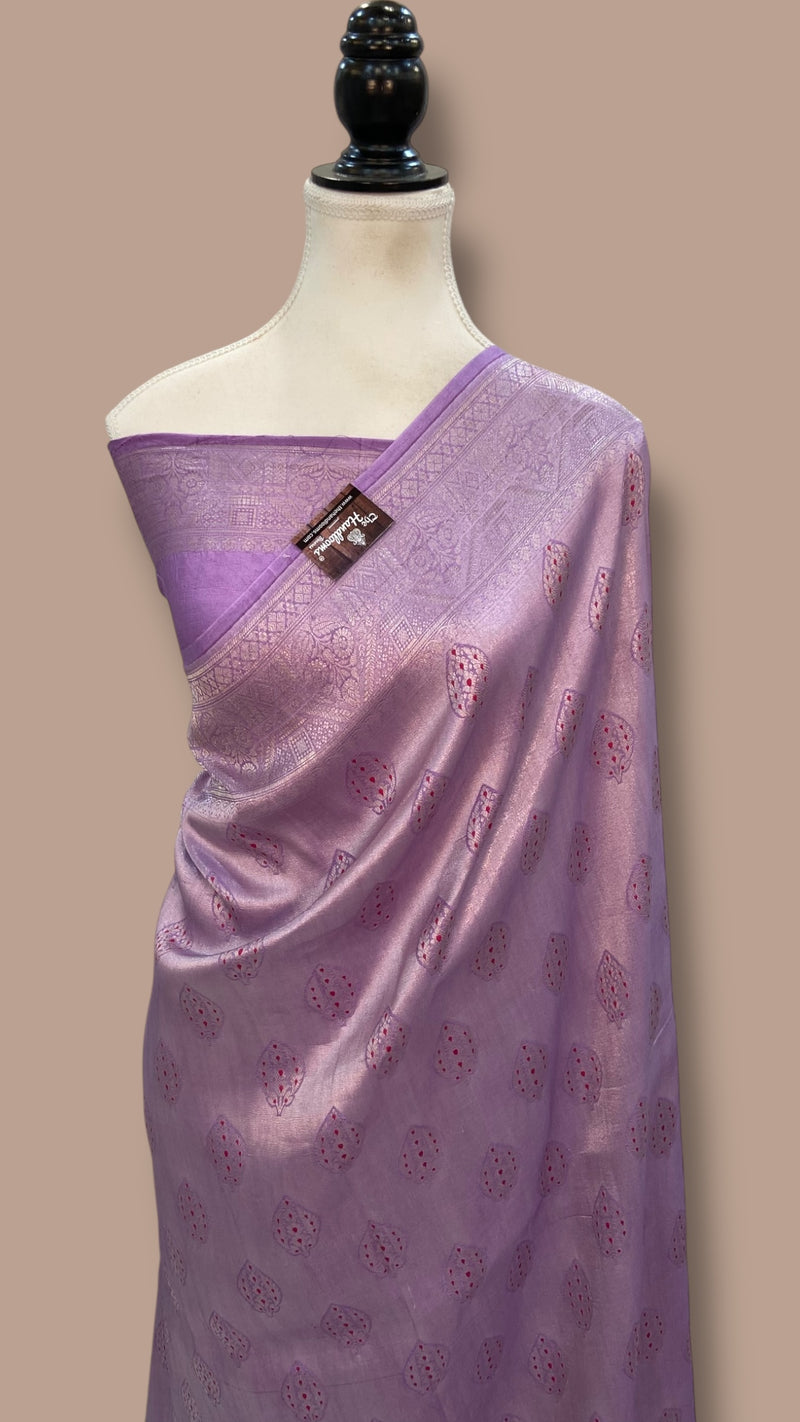 Pure Moonga Khaddi Handloom Banarasi Saree with meenakari - The Handlooms