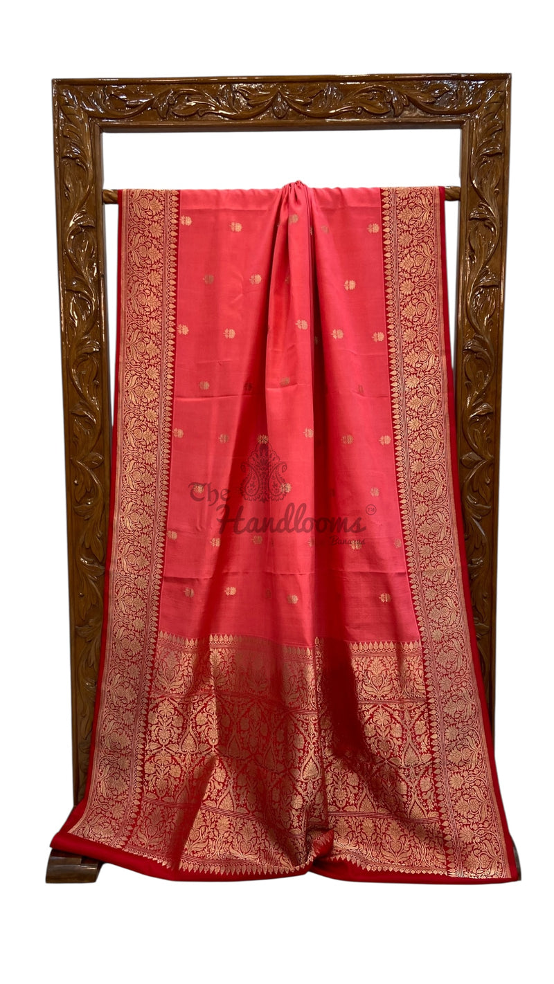 Pure Katan Silk Banarasi Handloom Saree - All Over Kadua Motifs - The Handlooms