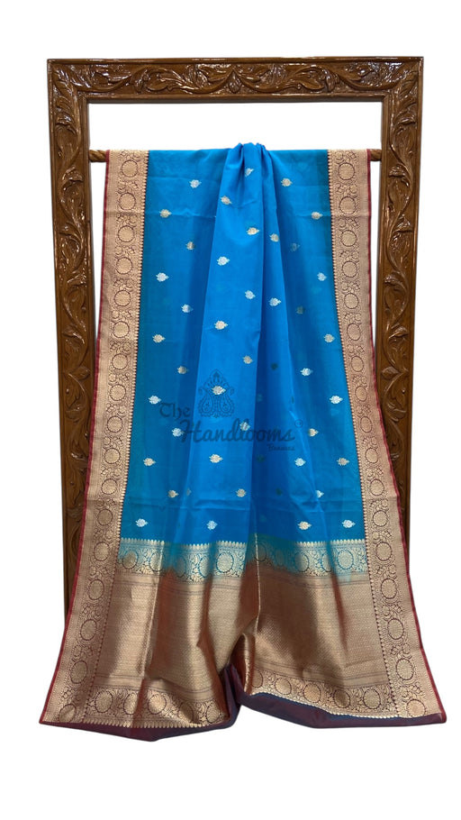 Pure Kora Handloom Banarasi All Over Kadua Motifs Saree - The Handlooms