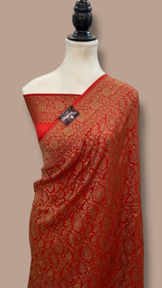 Pure Khaddi Crepe Georgette Banarasi Handloom Saree-Brocade - The Handlooms