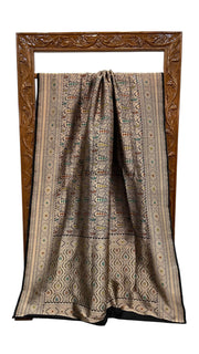 Regal Pure Katan Silk Banarasi Saree – Handwoven Tanchui Brocade with Meenakari Work - The Handlooms