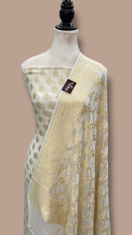 Khaddi Georgette Banarasi Dress material Water Zari - The Handlooms
