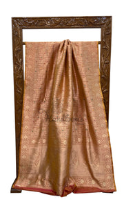 Regal Pure Katan Silk Banarasi Saree – Handwoven Tanchui Brocade with Meenakari Work - The Handlooms