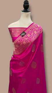 Pure Katan Silk Banarasi Handloom Saree - All Over Sona Roopa Kadua Boota - The Handlooms