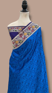 Regal Pure Katan Silk Banarasi Saree – Handwoven Tanchui Brocade with Meenakari Work - The Handlooms