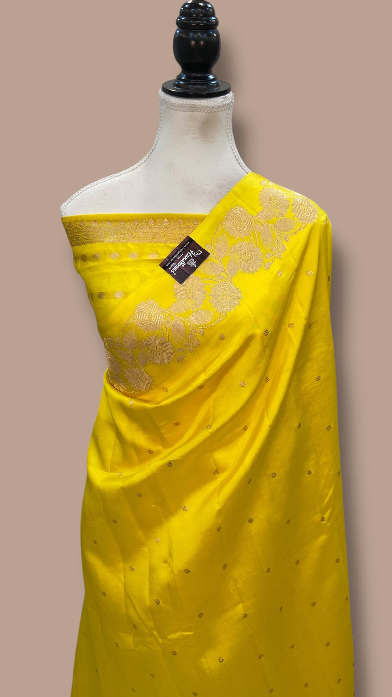 Pure Katan Silk Banarasi Handloom Saree - All over Kadua motifs - The Handlooms