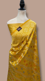 Ektara Pure Katan Silk Banarasi Handloom Saree - All over kadiyal Jaal work - The Handlooms