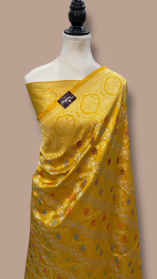 Ektara Pure Katan Silk Banarasi Handloom Saree - All over kadiyal Jaal work - The Handlooms