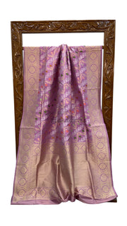 Ektara Pure Katan Silk Banarasi Handloom Saree - All over kadiyal Jaal work - The Handlooms