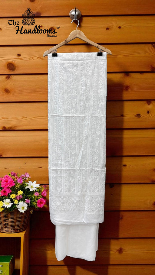 Pure Georgette Banarasi Chikankari 3-Piece Suit - The Handlooms