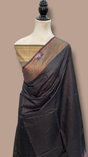 Pure Tussar Silk Handloom Banarasi Saree - The Handlooms