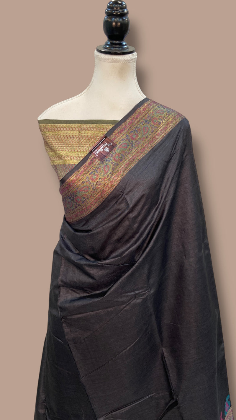 Pure Tussar Silk Handloom Banarasi Saree - The Handlooms
