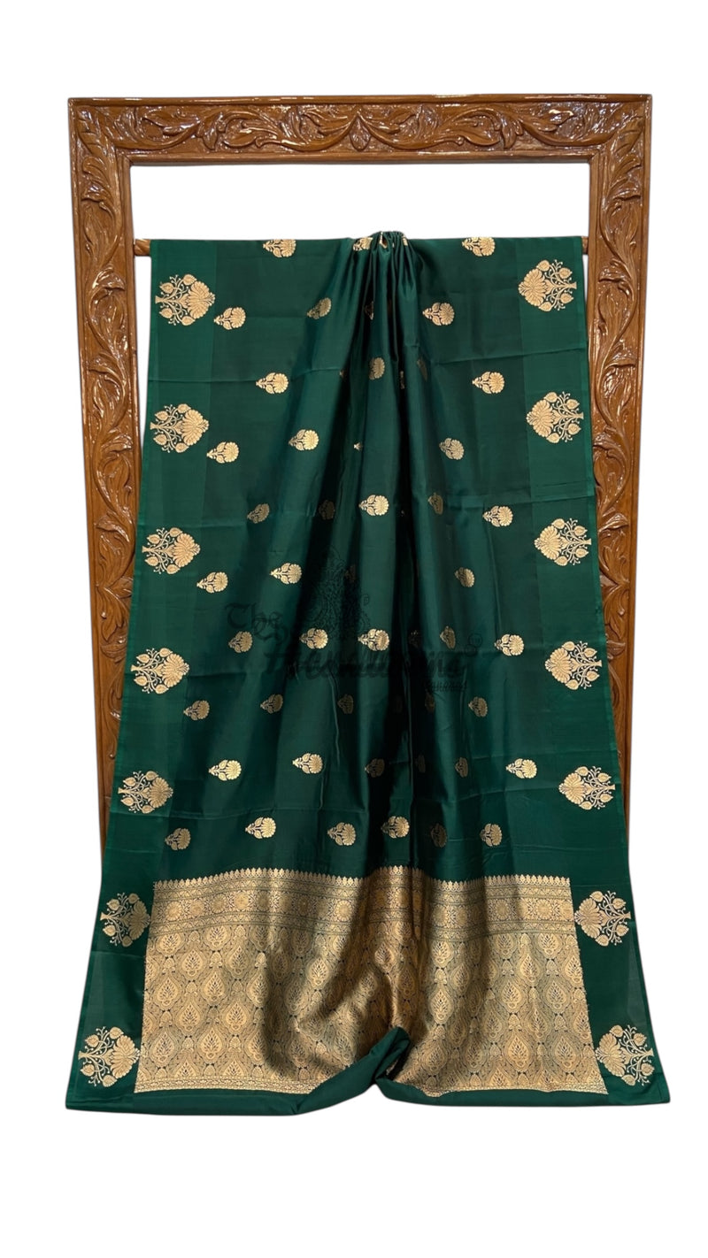 Pure Katan Silk Banarasi Handloom Saree - All over Kadua Motifs - The Handlooms