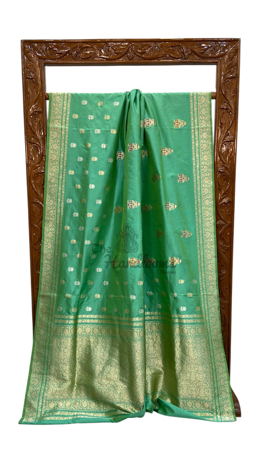 Pure Katan Silk Banarasi Handloom Saree - All Over Kadiyal Boota - The Handlooms