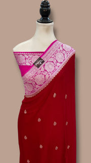 Pure Georgette Handloom Banarasi Saree - The Handlooms