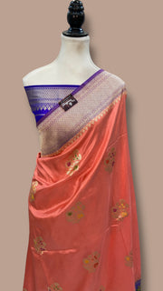 Ektara Pure Katan Silk Banarasi Handloom Saree - All over kadiyal Boota - The Handlooms