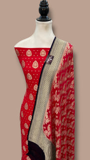 Khaddi Georgette Banarasi Dress material Water Zari - The Handlooms