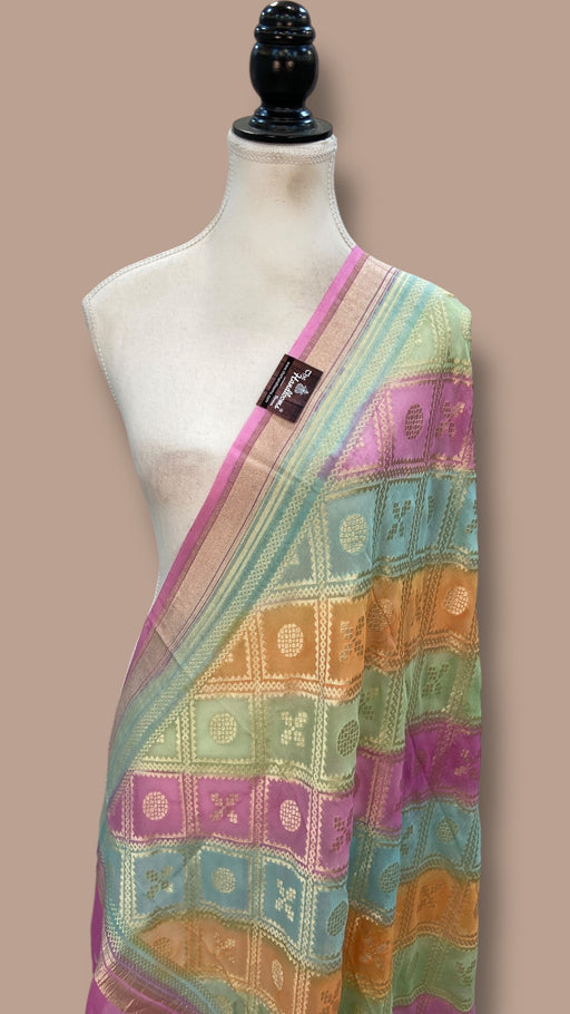Pure Khaddi Georgette Rangkat Dupatta - Water Zari - The Handlooms