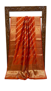 Pure Mango Silk Banarasi Handlokom Saree - The Handlooms