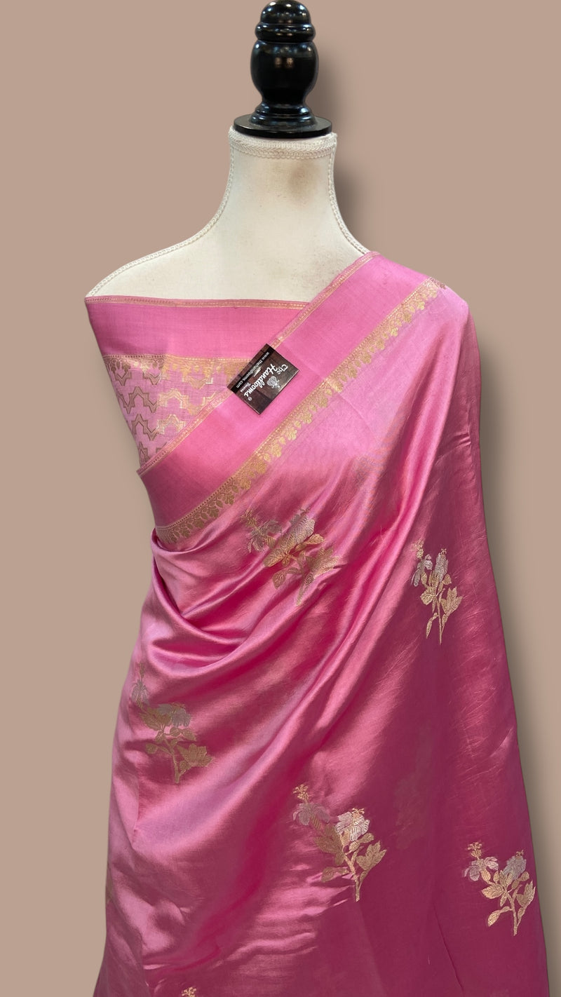 Pure Mango Silk Banarasi Handlokom Saree - The Handlooms