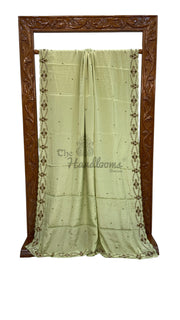 Pure Crepe Silk Handloom Banarasi Saree with Handwork - The Handlooms