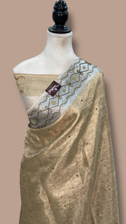 Pure Kora Tissue Handloom Banarasi Saree - Handwork - The Handlooms