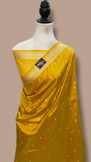 Pure Katan Silk Reshmi Zari Banarasi Handloom Saree - The Handlooms