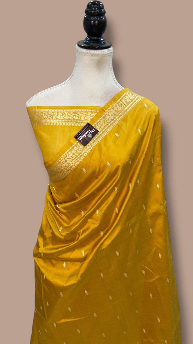 Pure Katan Silk Reshmi Zari Banarasi Handloom Saree - The Handlooms