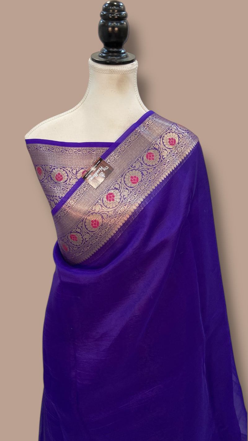 Pure Kora Silk Handloom Banarasi Saree - The Handlooms