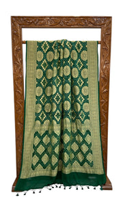 Pure Georgette Banarasi Bandhej Handloom Saree - The Handlooms